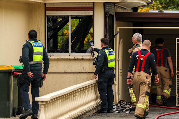 Police are investigating a suspicious fire in Fitzgerald Road in Essendon.