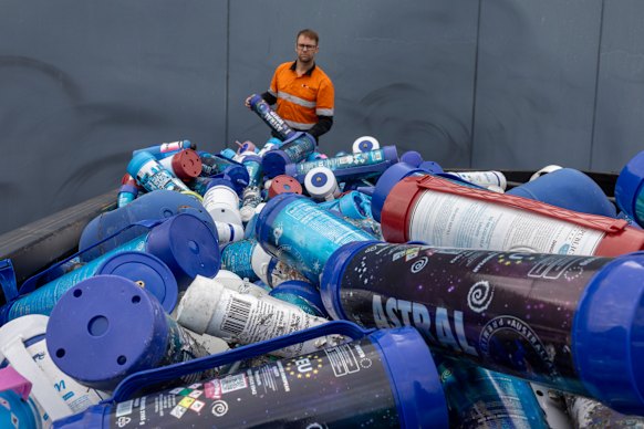 ReSource co-founder Troy Rowe says the recycling service receives thousands of nitrous oxide canisters. 