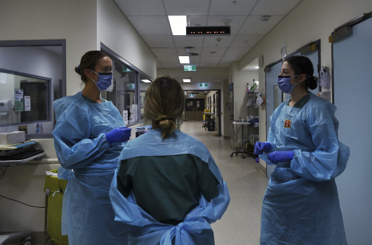 All hospital staff in NSW must now wear masks if they are within 1.5 metres of any patient.