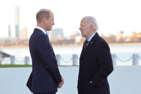 Prince William meets with US President Joe Biden in Boston. 