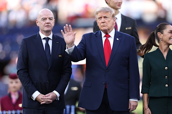 FIFA president Gianni Infantino and US President Donald Trump at the World Cup final.