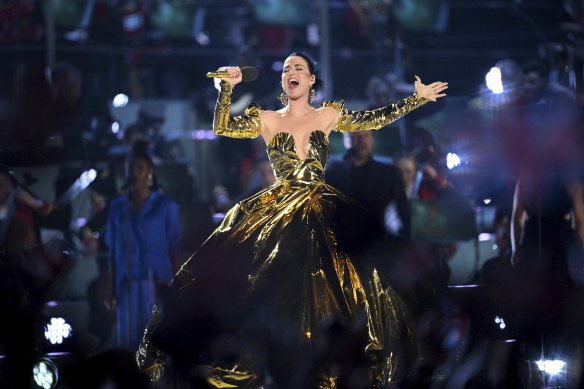 Katy Perry performs during the concert at Windsor Castle on Sunday.