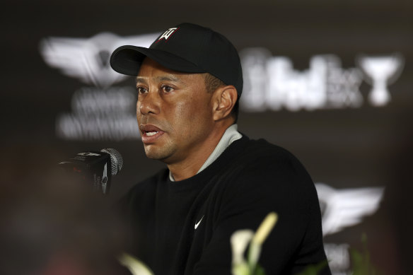Tiger Woods speaks about his continuing recovery from a serious car crash.