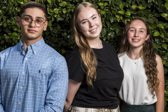 Christyon Hayek, Isabel Binnekamp and Lindsay McNeil all received ATARs in the high 99s after studying the IB in 2019.