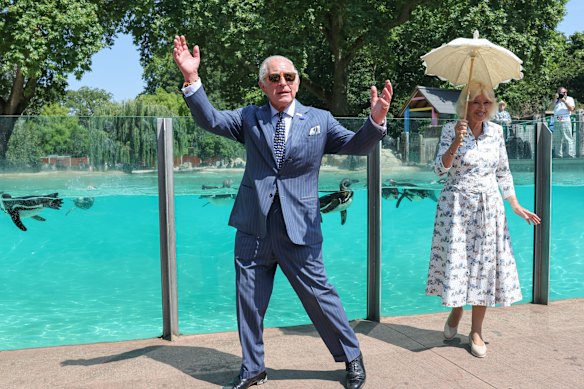 The King and Queen visited London Zoo on Thursday to mark the 200th anniversary of the Zoological Society of London.