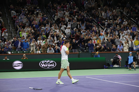 Luca Nardi celebrates match point.