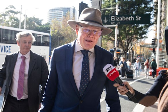 Gareth Ward outside the Downing Centre District Court on Monday.