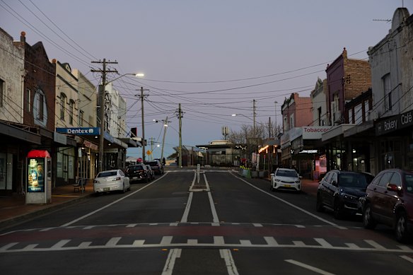 Crinan Street at golden hour.