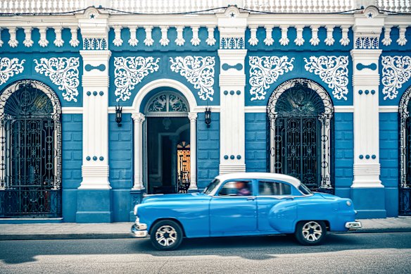 A vintage car in Camaguey, Cuba.