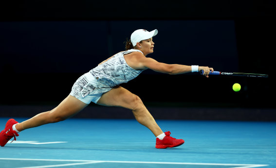 Ash Barty en route to winning the Australian Open.