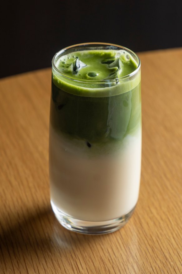 Banana milk matcha, a trending Korean drink.