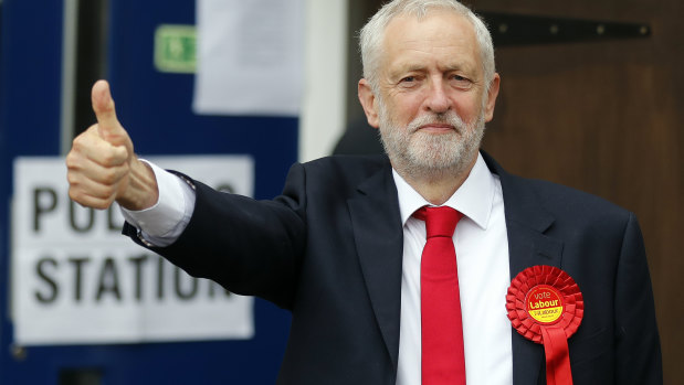 Britain's Labour party leader Jeremy Corbyn during general election in London in June. 