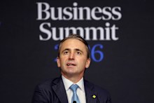 CBA CEO Matt Comyn at the Financial Review Business Summit on Tuesday.