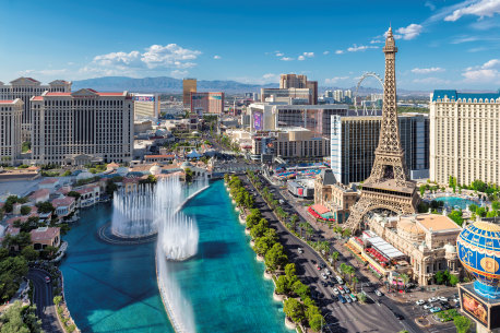 The lavish hotels of the Strip remain a constant fixture.