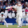 Mitch Marsh hooking Mark Wood for six.