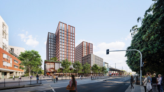 A render of the revised 16-storey student housing development on Anzac Parade proposed by UNSW and Iglu.