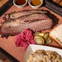 Brisket is smoked for up to 18 hours at Il Texas Barbecue.