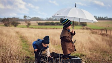 Odin Cockerill and Arlie Anson have finally seen some rain in Gorae West, South West Victoria