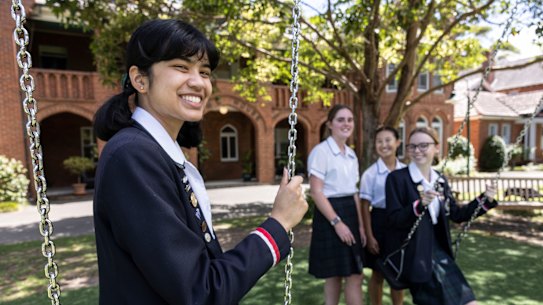 Year 12 students at Pymble Ladies’ College in Sydney.