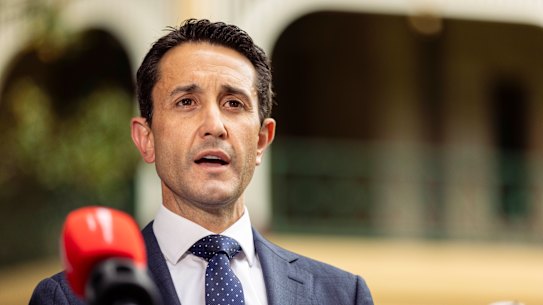 Queensland Premier David Crisafulli addressing media for the first time the day after his October 26 election win.