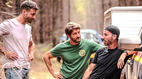 Top Gear Australia hosts Beau Ryan, Jonathan LaPaglia and Blair Joscelyne.