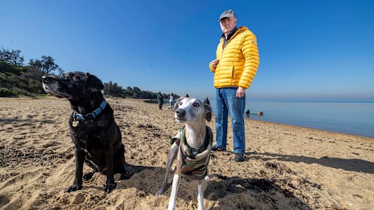 Petition organiser Mark Clair at Ricketts Point.