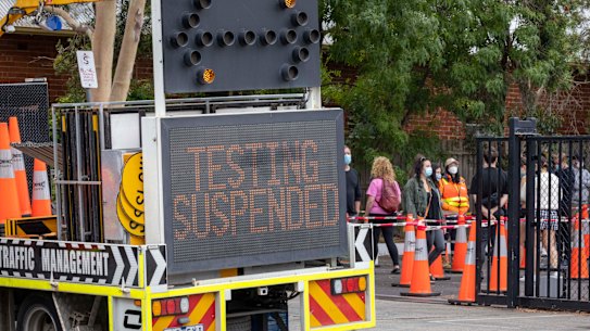 Testing sites have been at full capacity and forced to close early in recent days, despite changes to who should be receiving PCR versus rapid antigen tests. 