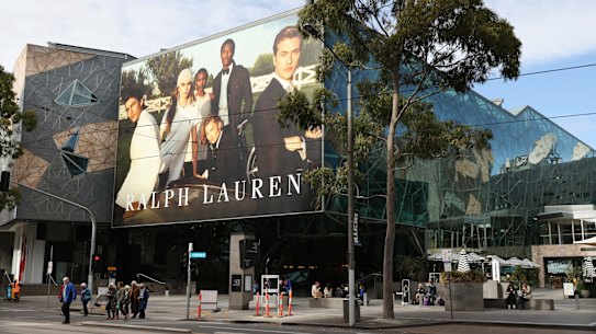 Ralph Lauren billboard at Federation Square in Melbourne