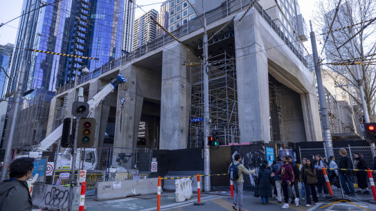 The new State Library train station.