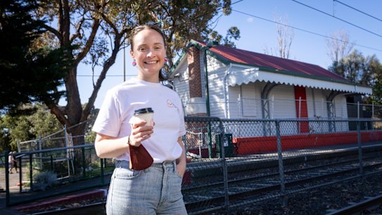 Tenille Gilbert, managing director of the charity For Change Co. at the site of the new cafe at Middle Park light rail station.