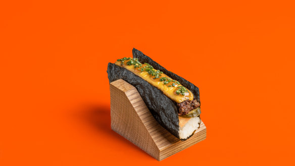 Rice burger pioneered by Sokyo chef Chase Kojima.