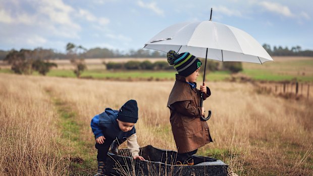 Odin Cockerill and Arlie Anson have finally seen some rain in Gorae West, South West Victoria