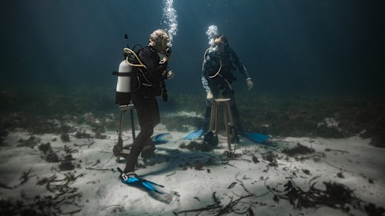 Murdoch University associate professor and seagrass specialist, Mike van Keulen and Paramount Importance founder Kurt Krispyn. 