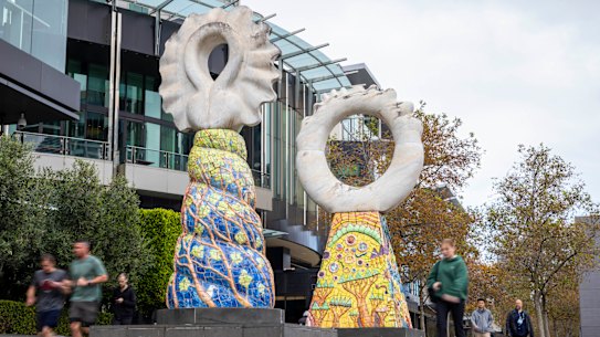 The Guardians sculptures are going to be be removed from Southbank and sent to Sages Cottage Farm. 