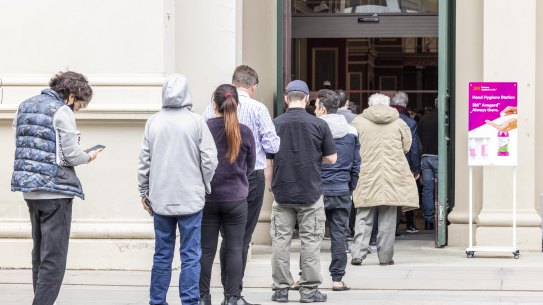 Melburnians line up for their COVID-19 vaccinations on Tuesday, as the city’s cluster grew to nine.