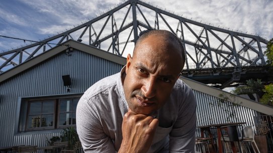 Comedian Matt Okine at Felons Brewing Co at Howard Smith Wharves in Brisbane. 