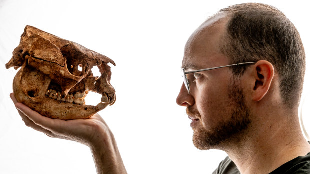 In an undiscovered cave, Josh came face-to-face with a human-sized skull