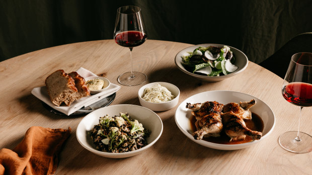 The menu draws on produce from the vibrant kitchen garden.