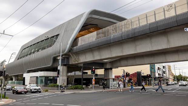 The elevated train station running over over Poath Rd has transformed Hughesdale.