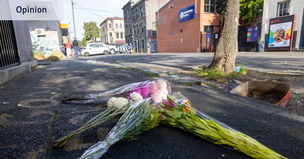 Flowers in the gutter. The father is not alone