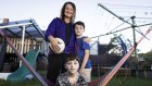 Tracey Adamson with her sons Emmanuel, 7, and Sonny, 10.