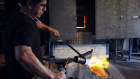 Ben Edols at Canberra Glassworks, creating works for the Prima collection.