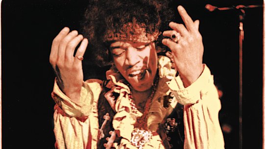 Jimi Hendrix sets his Stratocaster alight at the Monterey Pop Festival in 1967.