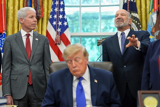Donald Trump appears to doze off at an Oval Office address today.