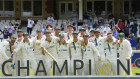 The Australian team celebrate winning the World Test Championship.