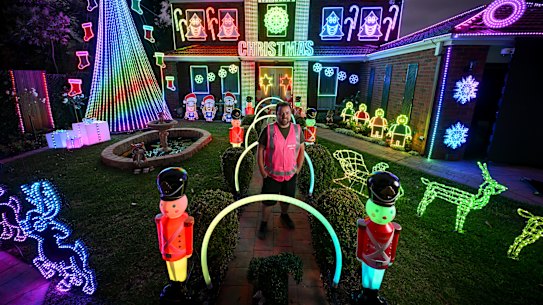 Michael Eather in Sandringham found his passion for Christmas lights passion during lockdown.