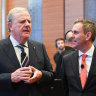 Peter Costello (left) has criticised Treasurer Jim Chalmers over the Future Fund.