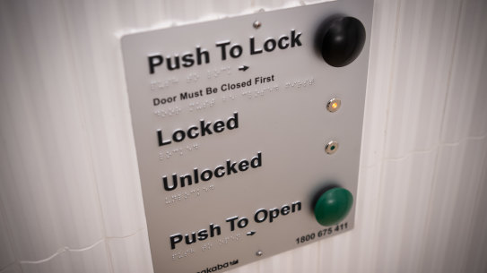 Toilet facilities at  Barangaroo Metro Station on its first day of operation