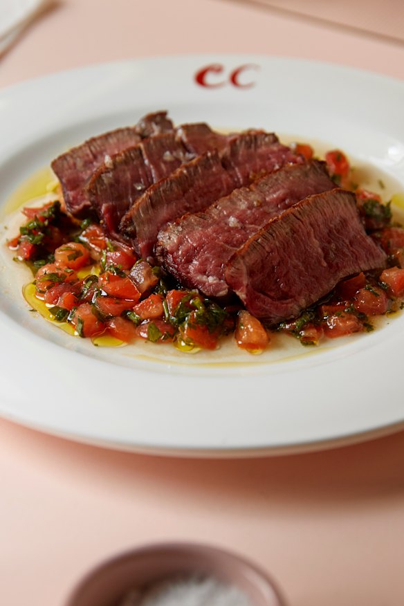 Fillet steak with sauce vierge. 