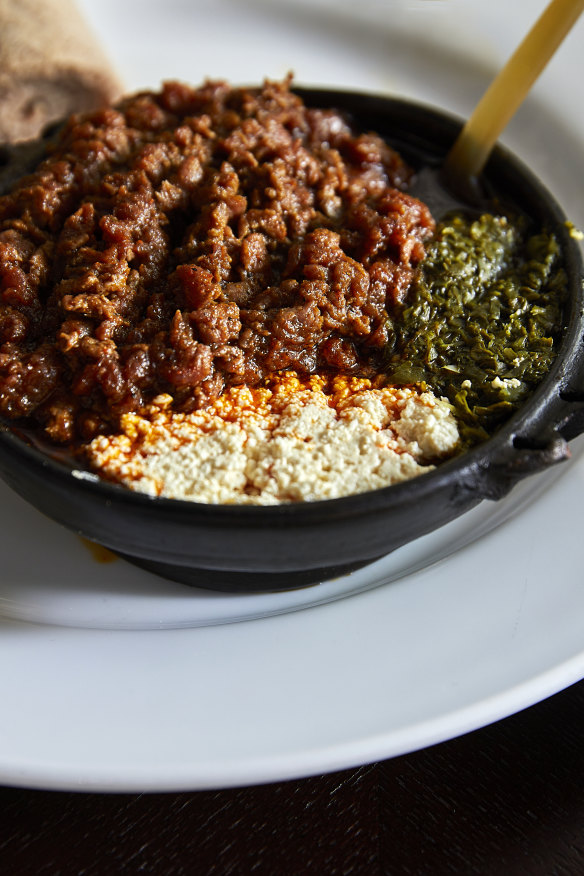 Kitfo and ayip at Gursha Ethiopian.